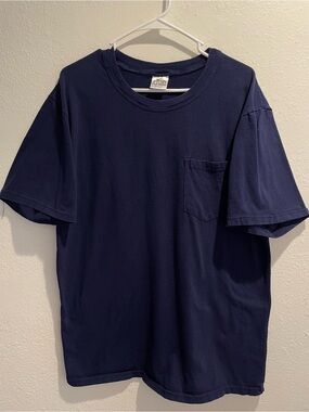 Vintage Old Mill Heavyweight Pocket T Shirt Mens XL Made in USA Navy Blue